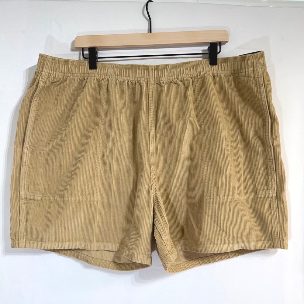 Corduroy Alpine Design Mens XXL 5 Inch Pull On Shorts Light Sand Zip Pocket NWT